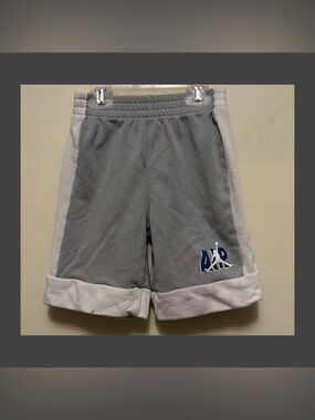 Air Jordon Gray Athletic Shorts with Side Panels and Logo